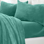 Solid Plush Sheet - Velvet Luxe Collection packaging with label