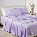 Solid Plush Sheet - Velvet Luxe Collection lifestyle shot on made bed