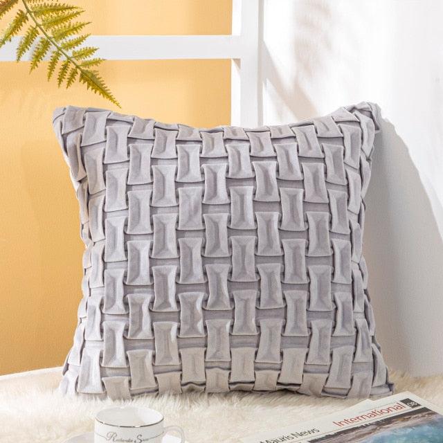 Cushion Cover Solid Colorful Throw Pillow Cases Velvet Gray Couch Pillow Covers Decorative Pillows for Couch Chair Bed Square Home Gray Decoration Cushions For Living Room Bedroom